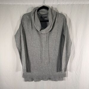 89th & Madison Sweater Women's Small Grey Cowl Neck Long Sleeve Drawstring